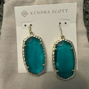 Kendra Scott Teal-Blue Faceted Stone Drop Earrings